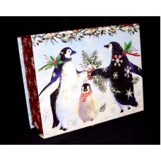 Punch Studio Jewel Flip Top Nesting Box Christmas Penguin Family 43080 large 802126430804  292646516794